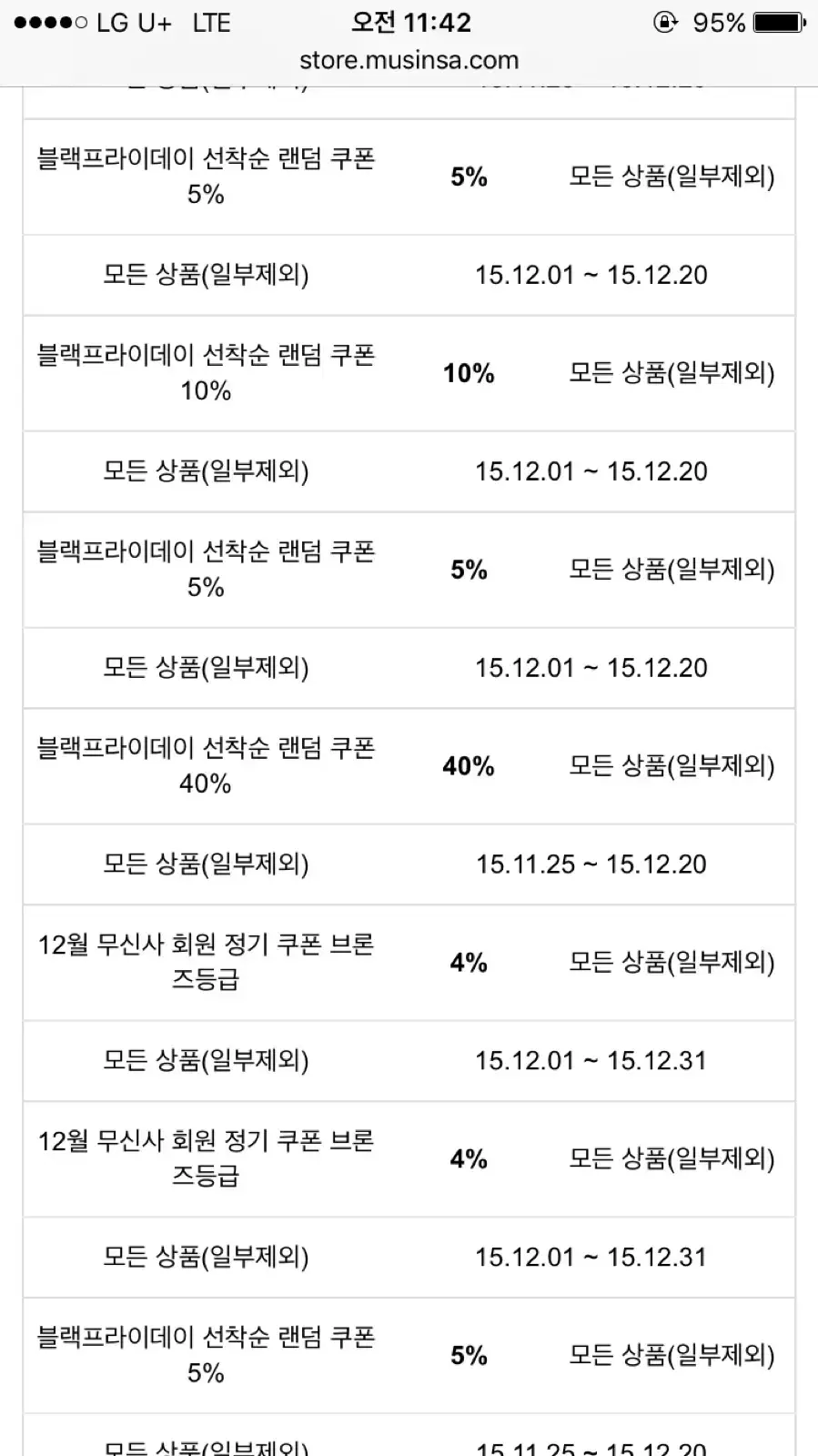 무신사 쿠폰 40프로 하나 팝니다